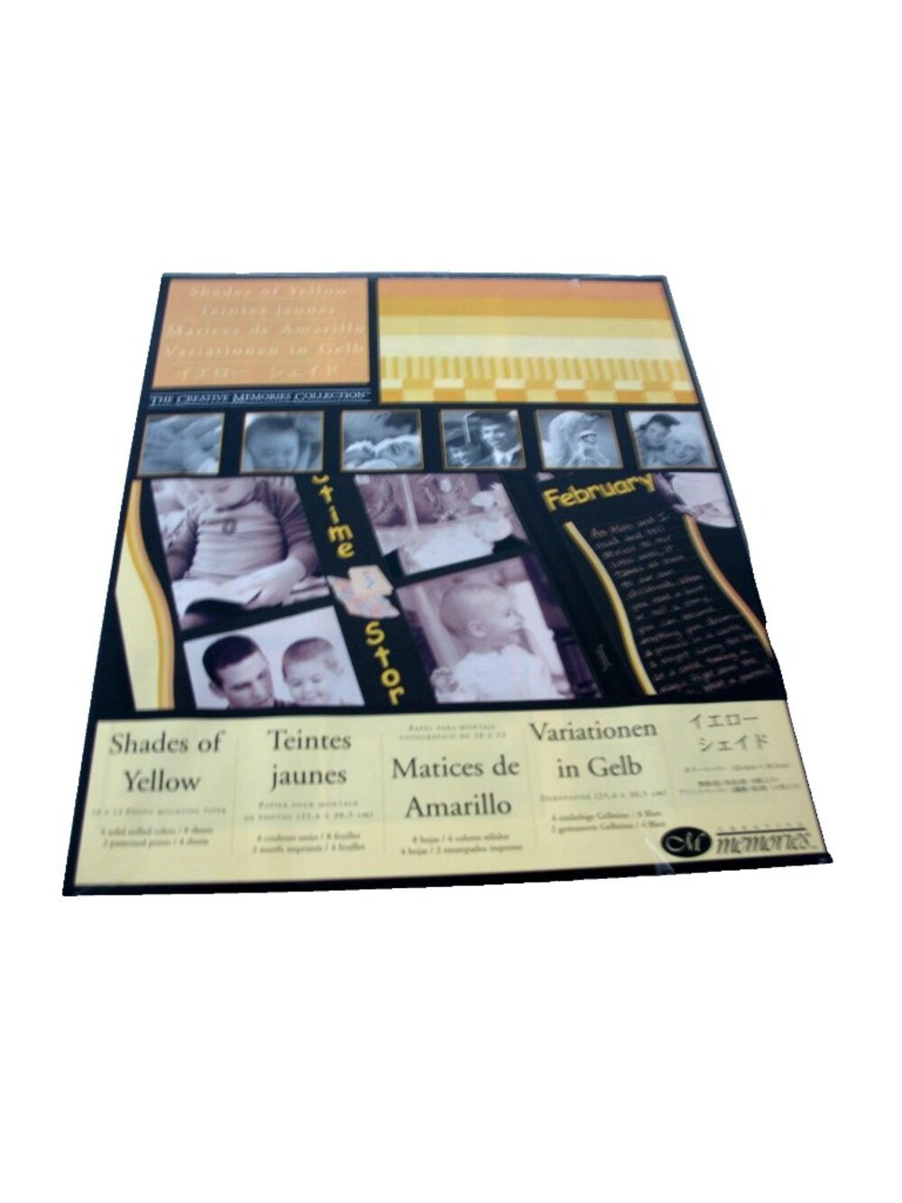 CREATIVE MEMORIES PHOTO MOUNTING PAPER - SHADES OF Yellow- 10x12